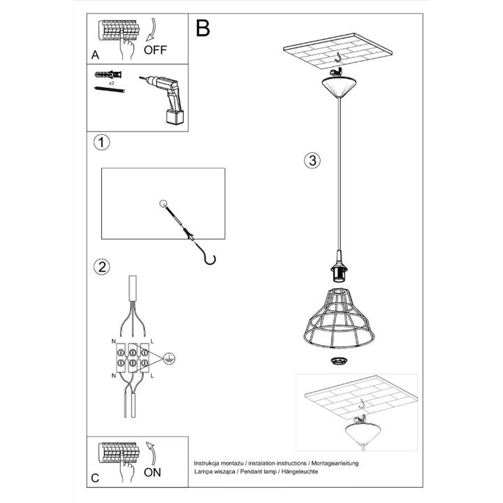 Vedhæng lampe ANATA sort