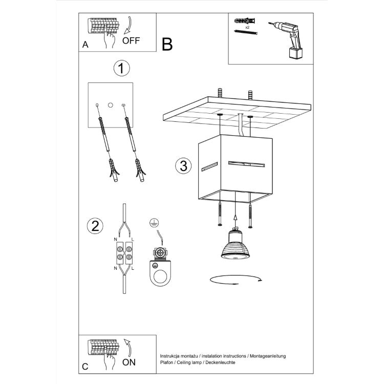 Loftslampe LOBO sort