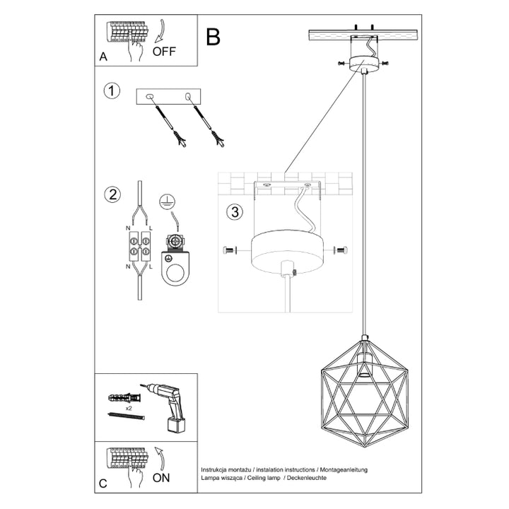 Vedhæng lampe GASPARE hvid