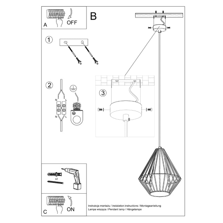 Vedhæng lampe DEMI hvid