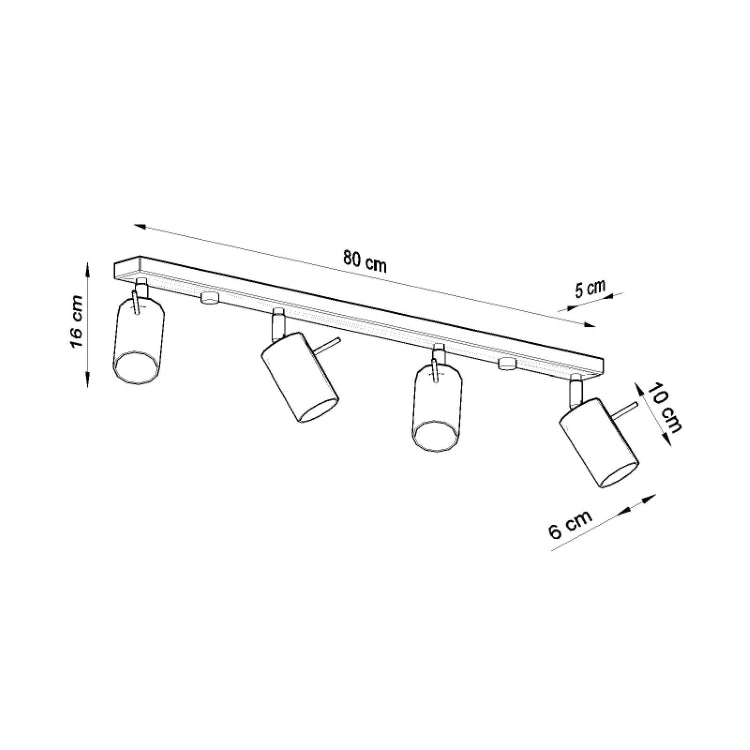 Loftslampe RING 4L hvid