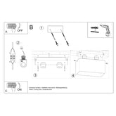 Loftslampe QUAD sort