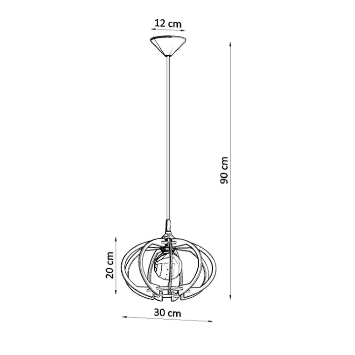 Loftlampe MANDELINO naturtræ