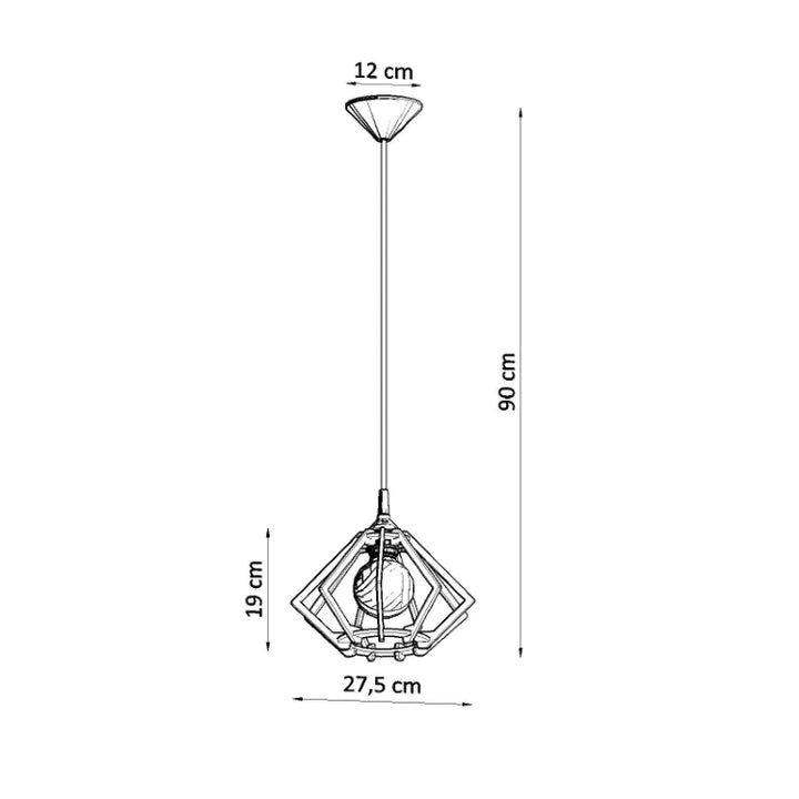 Pendel lampe POMPELMO naturtræ