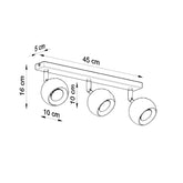 Loftslampe OCULARE 3 sort