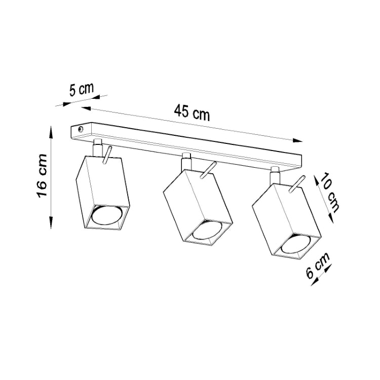 Loftslampe MERIDA 3 grå