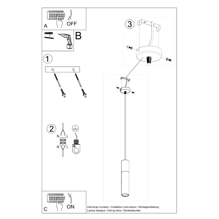 Pendel lampe PABLO sort