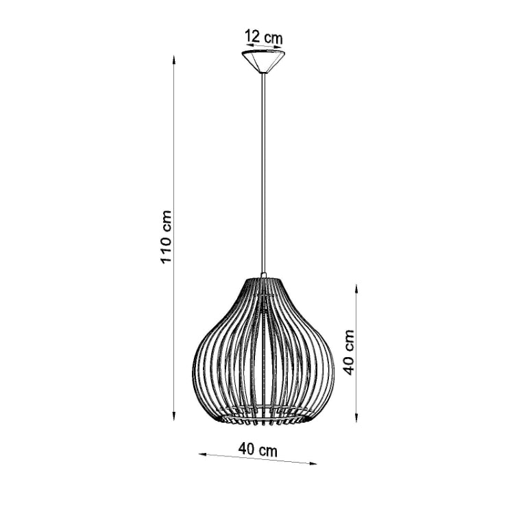 Vedhæng lampe APRILLA, træ, 40 x 40 x 110 cm