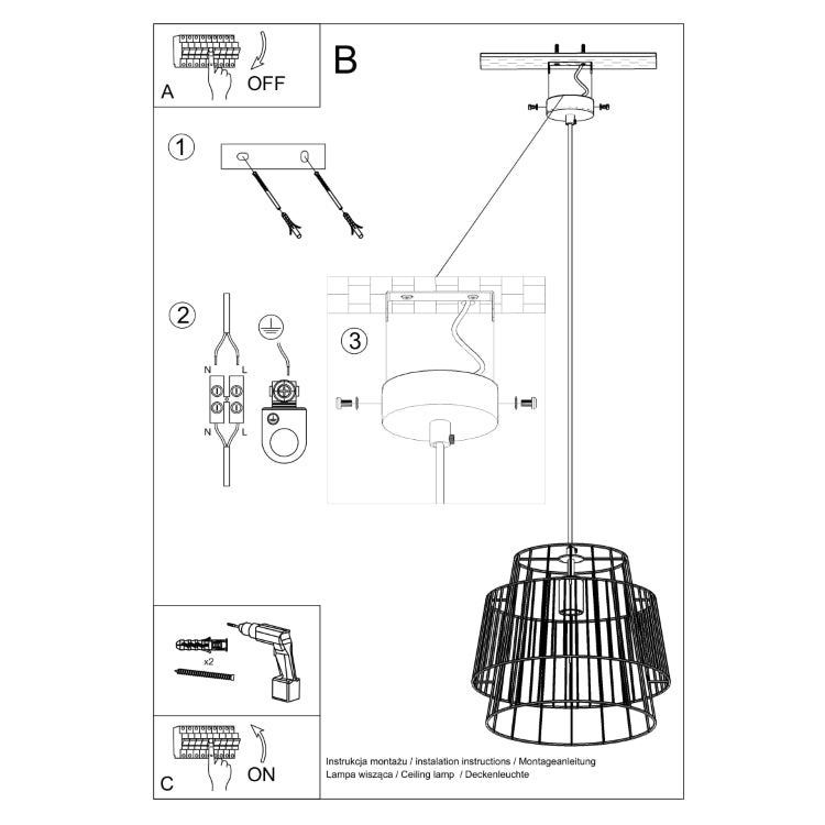 Vedhæng lampe GATE hvid