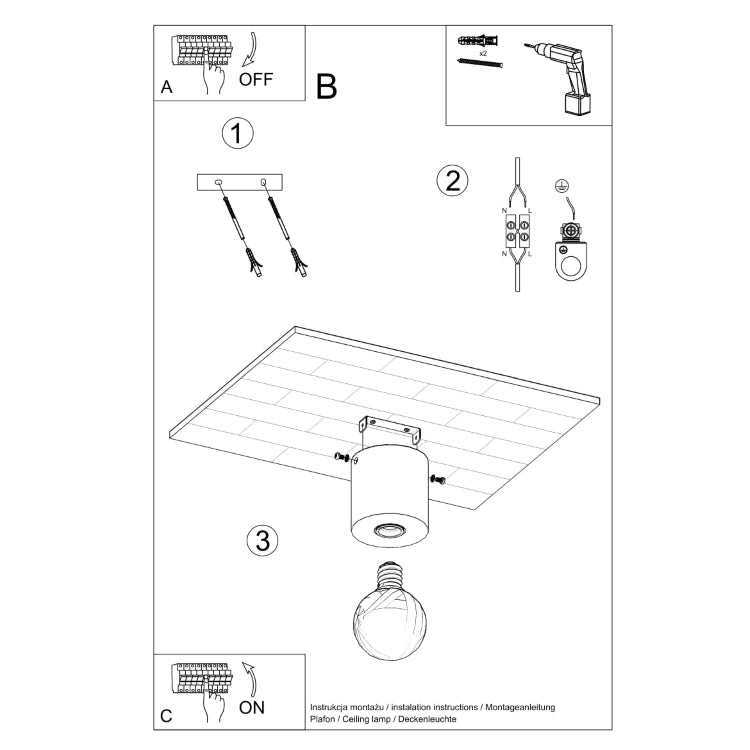 Loftslampe SALGADO beton