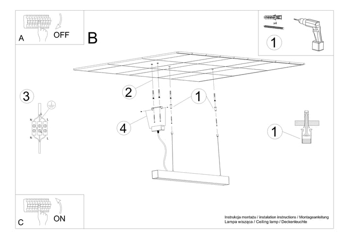 Vedhæng lampe PINNE 118 sort