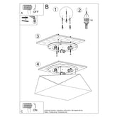 Loftslampe HEXA 45 sort