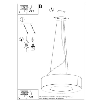 Lysekrone SATURNO SLIM 50 hvid