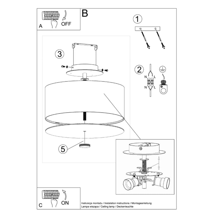 Loftslampe SKALA 30 hvid