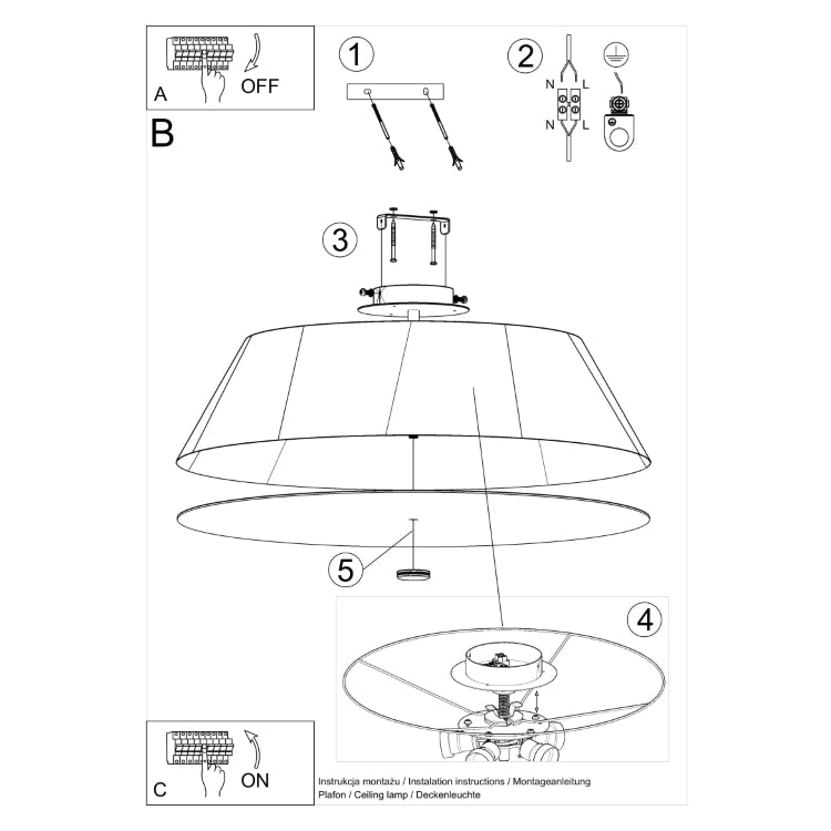 Loftslampe VEGA 60 hvid