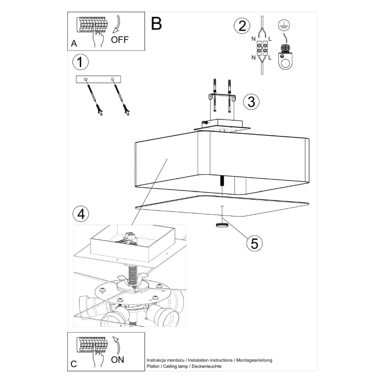 Loftslampe LOKKO 45 hvid