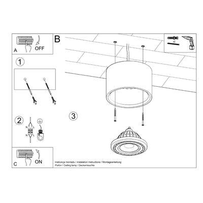 Loftslampe BASIC 1 beton