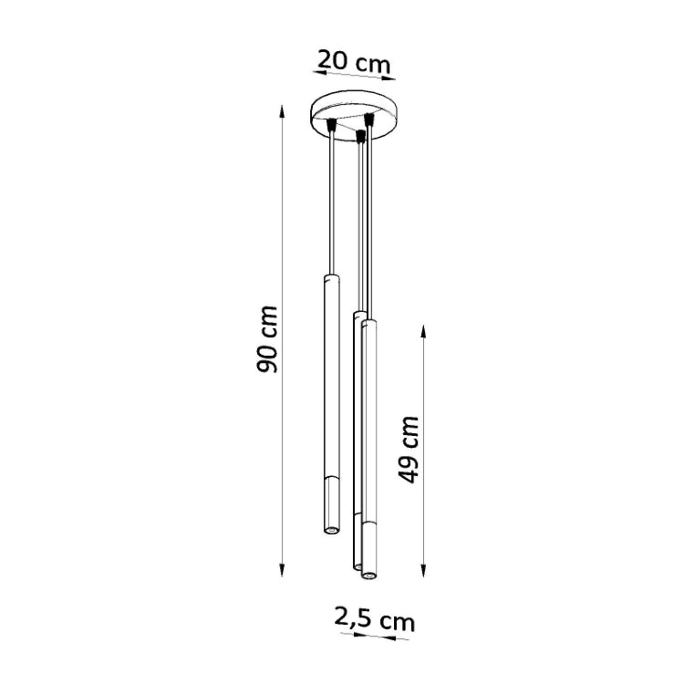 Pendellampe MOZAICA 3P sort/chrom