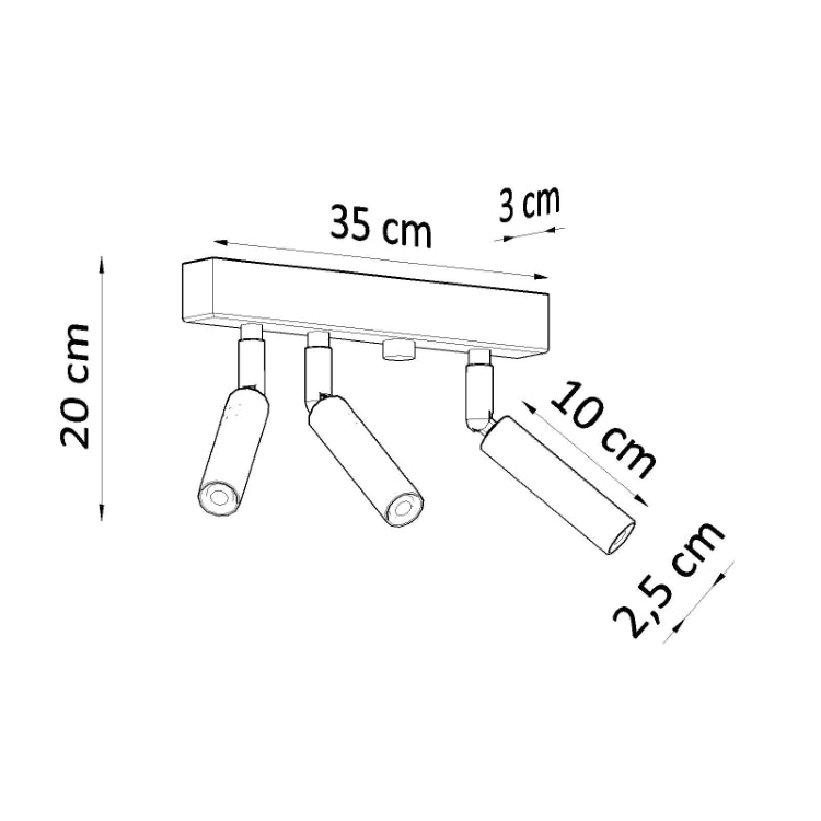 Loftslampe EYETECH 3 hvid