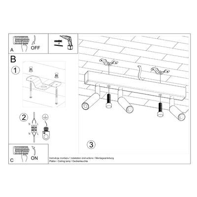 Loftslampe EYETECH 3 hvid