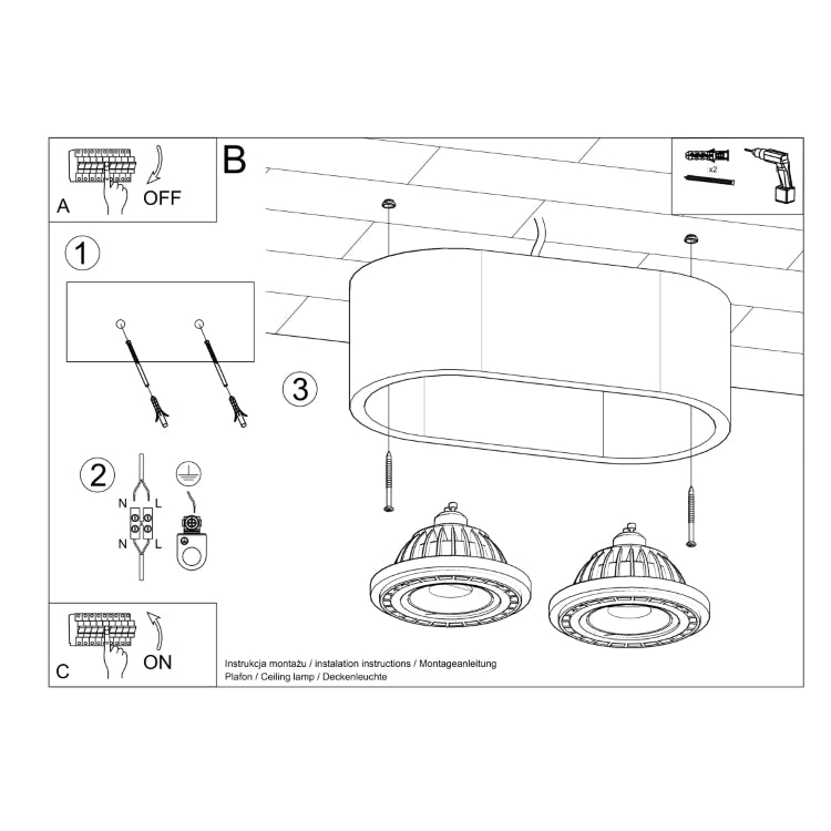 Loftslampe BASIC 2 naturtræ