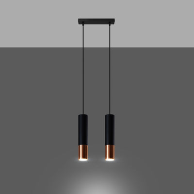 Vedhængslampe LOOPEZ 2 sort/kobber
