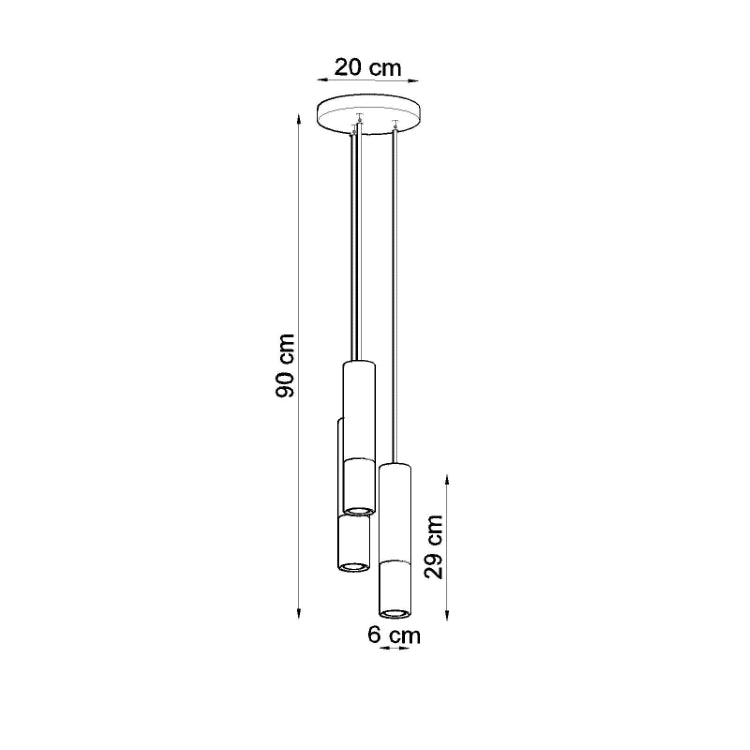 Loftlampe LOOPEZ 3P, sort/kobber