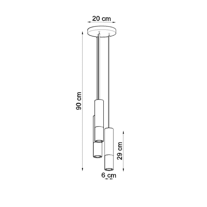 Loftlampe LOOPEZ 3P, sort/kobber