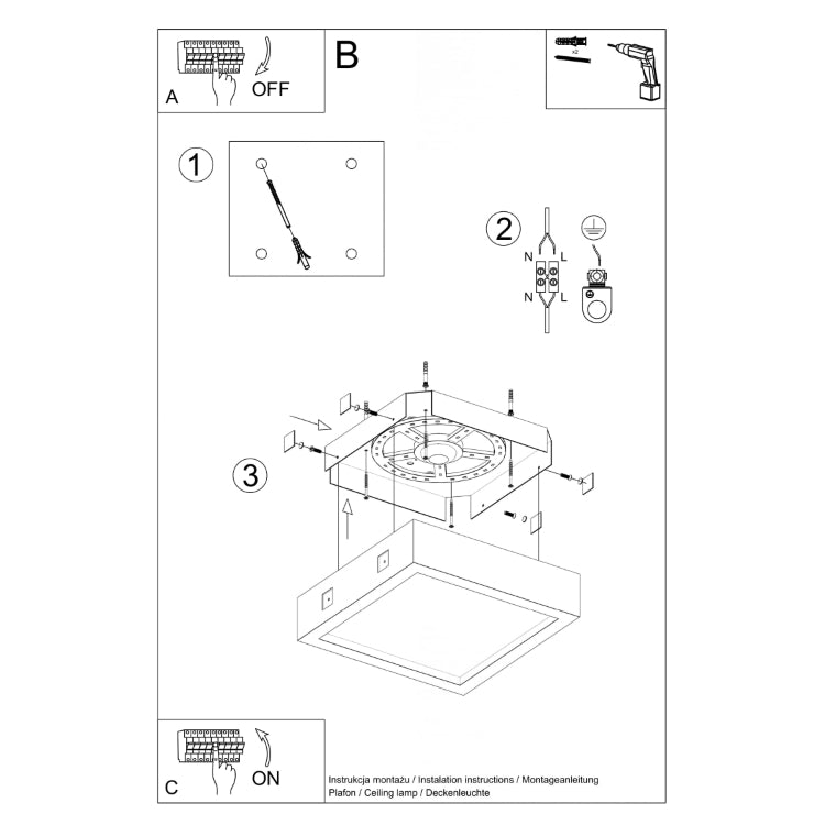 Loftslampe RIZA beton