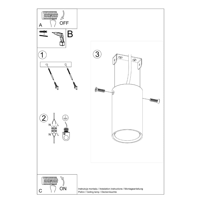 Loftslampe LAGOS 10 hvid