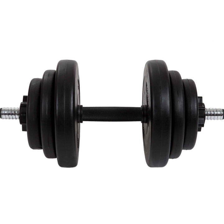 Håndvægte - Sæt med 2, 20 kg, justerbar, vægt 4x1 kg / 4x1,25 kg / 4x2,5 kg, plast, stjernelås, sort
