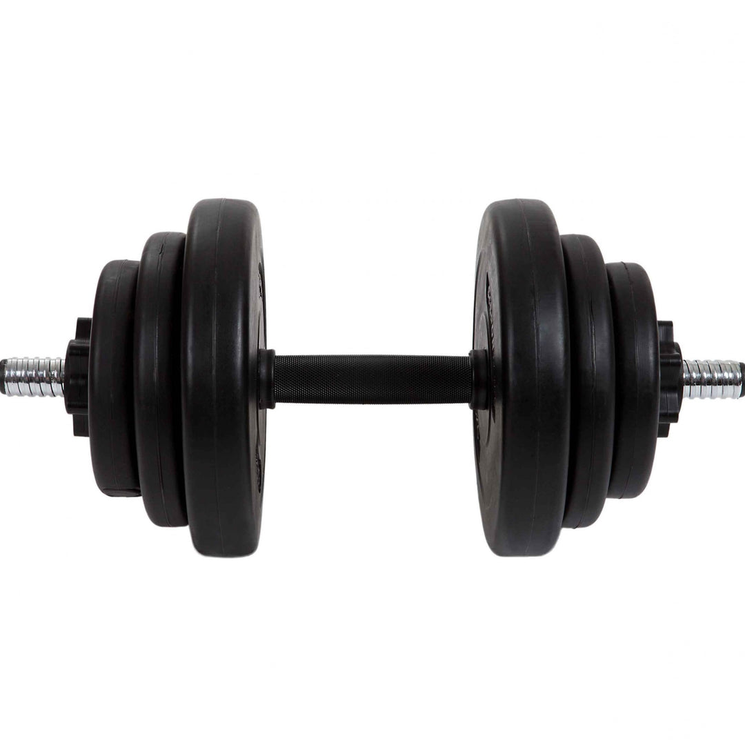 Håndvægte - Sæt med 2, 20 kg, justerbar, vægt 4x1 kg / 4x1,25 kg / 4x2,5 kg, plast, stjernelås, sort