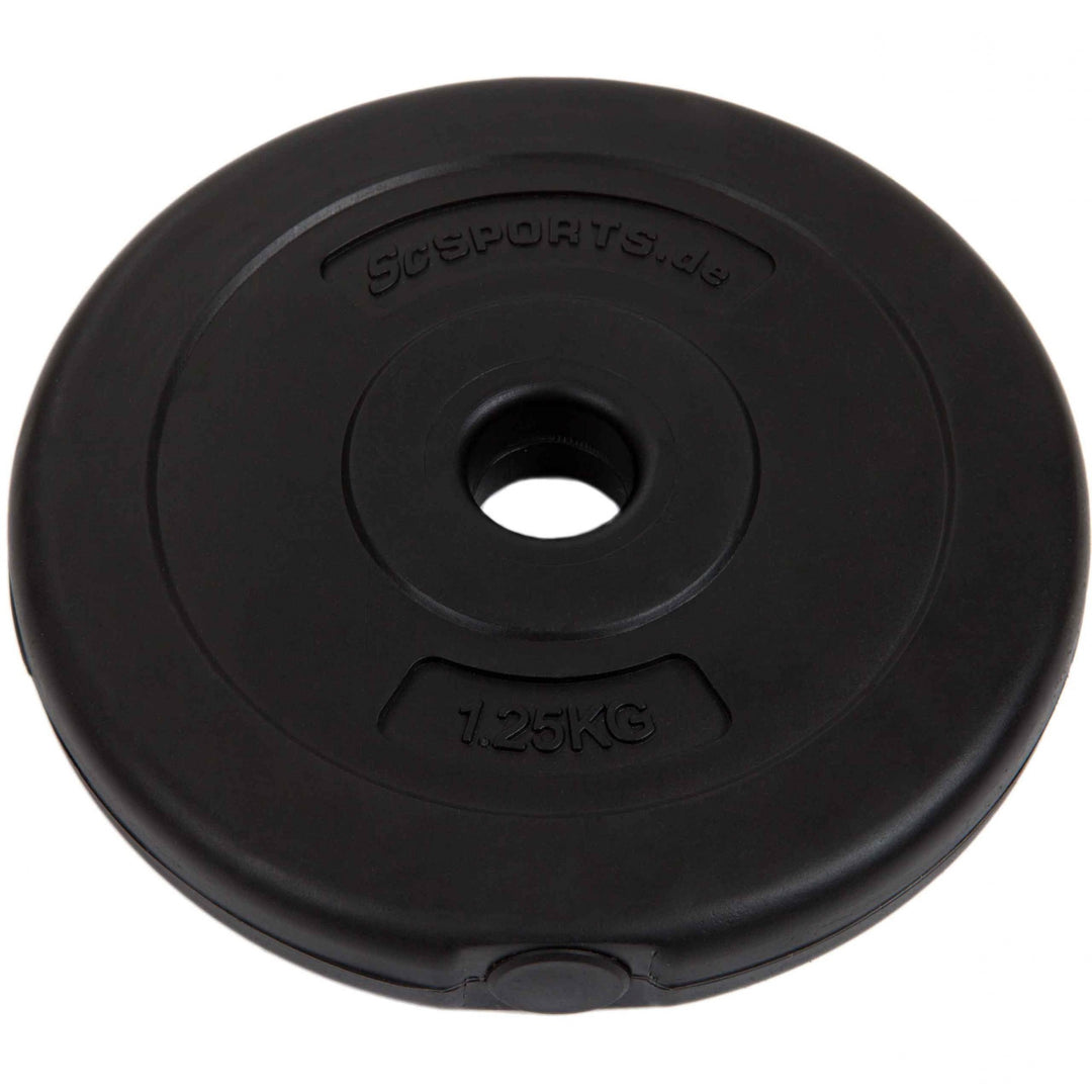 Håndvægte - Sæt med 2, 20 kg, justerbar, vægt 4x1 kg / 4x1,25 kg / 4x2,5 kg, plast, stjernelås, sort