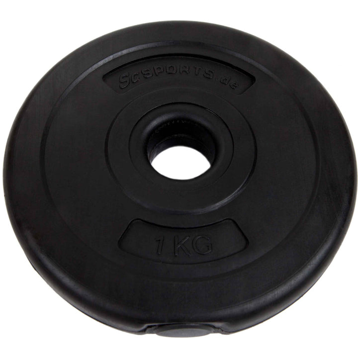 Håndvægte - Sæt med 2, 20 kg, justerbar, vægt 4x1 kg / 4x1,25 kg / 4x2,5 kg, plast, stjernelås, sort