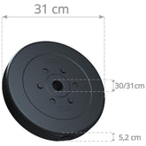 Vægtskiver - Sæt 30 kg, 30/31 mm boring, plast, sort