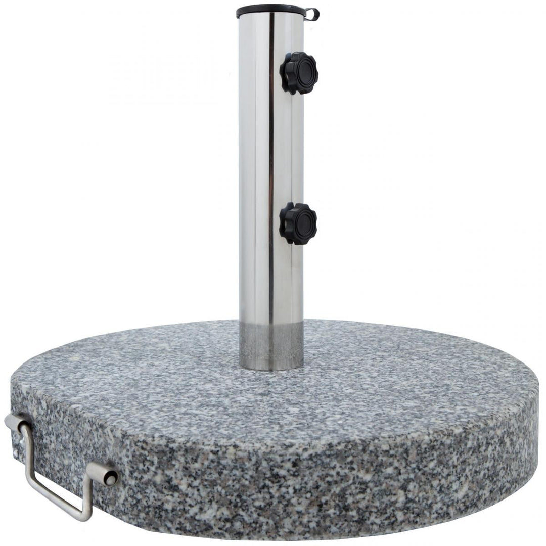 Granit parasolfod - 30 kg, rund, m. hjul, stål