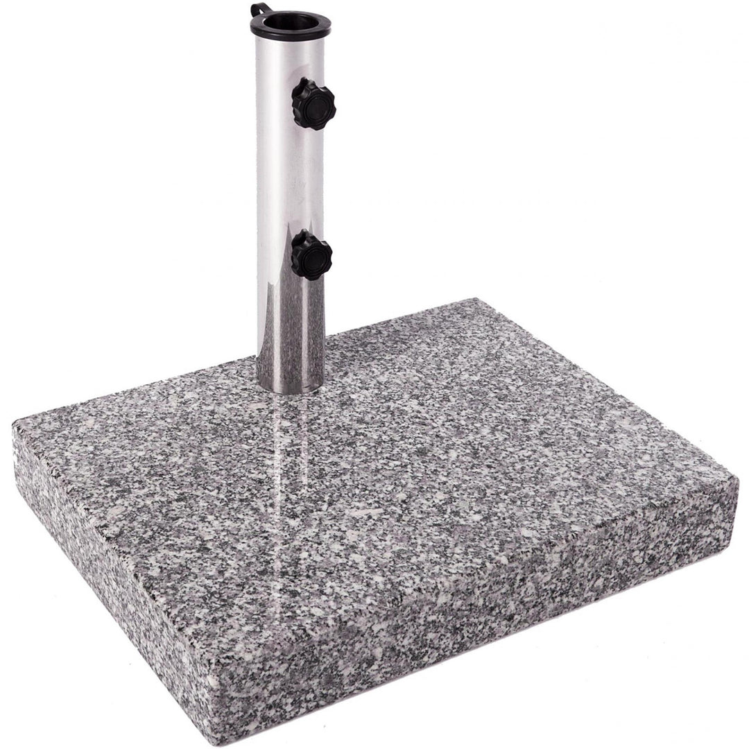 Granit parasolfodfod - 25 kg, kvadratisk, m. hjul, stål