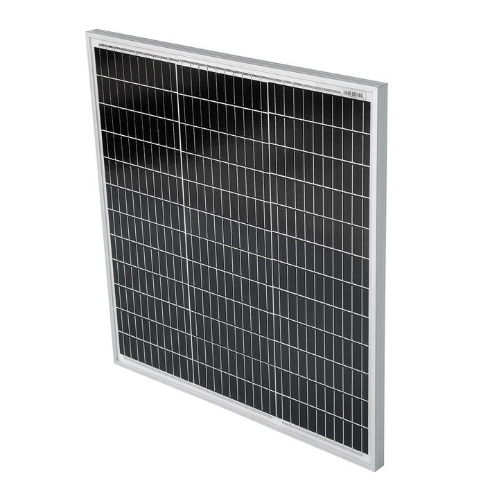 Solpanel monokrystallinsk - 100 W, 18 V til 12 V batterier, solcelle, ladekabel, silicium