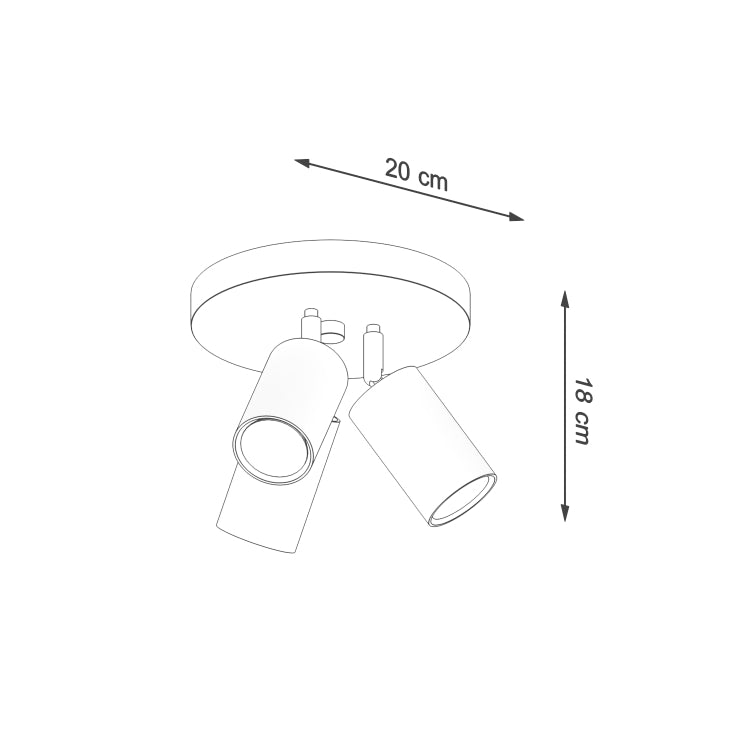 Loftslampe RING 3P sort