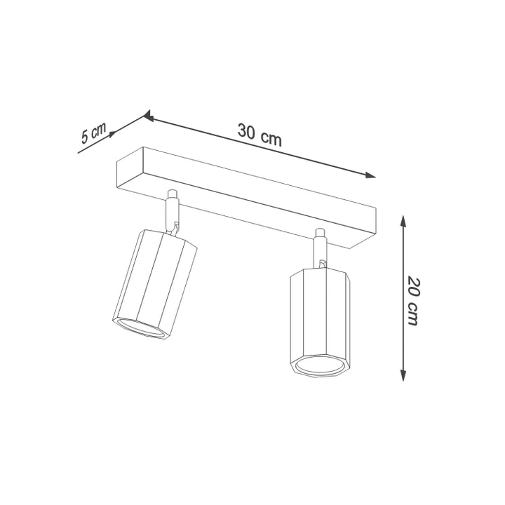 Loftslampe ZEKE 2 eg