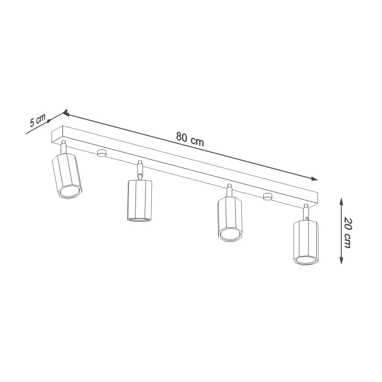 Loftslampe ZEKE 4 eg