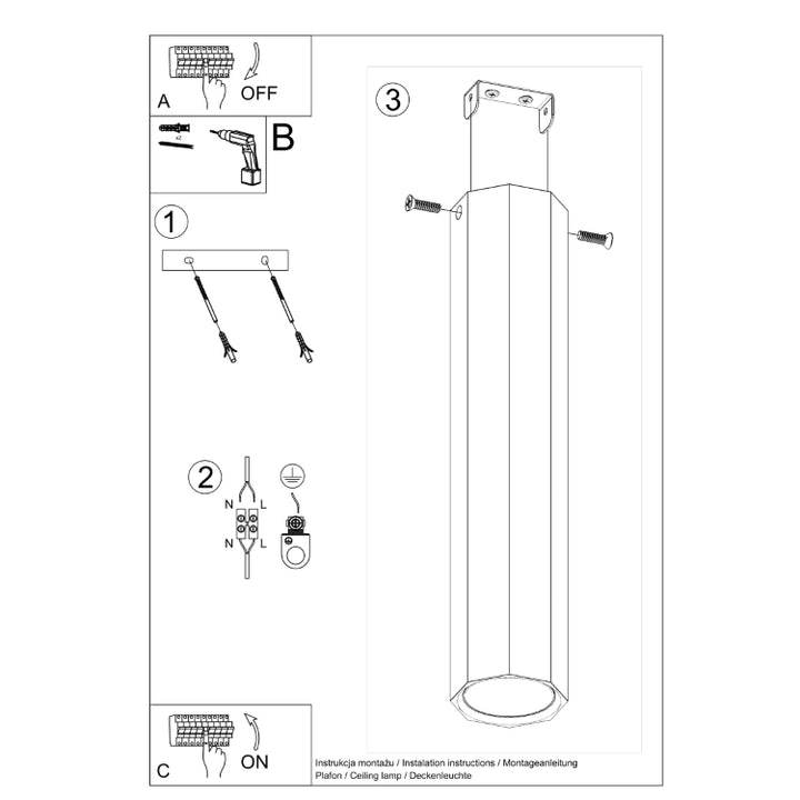 Loftslampe ZEKE 30 eg