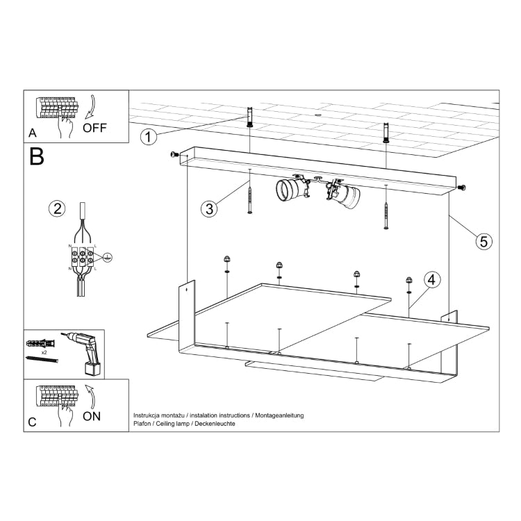 Loftslampe MASSIMO hvid