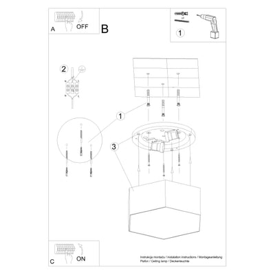 Loftslampe SUNDE 15 hvid