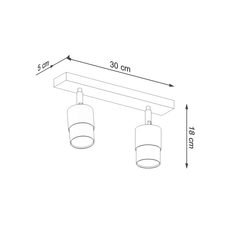 Loftlampe NERO 2 sort/chrom