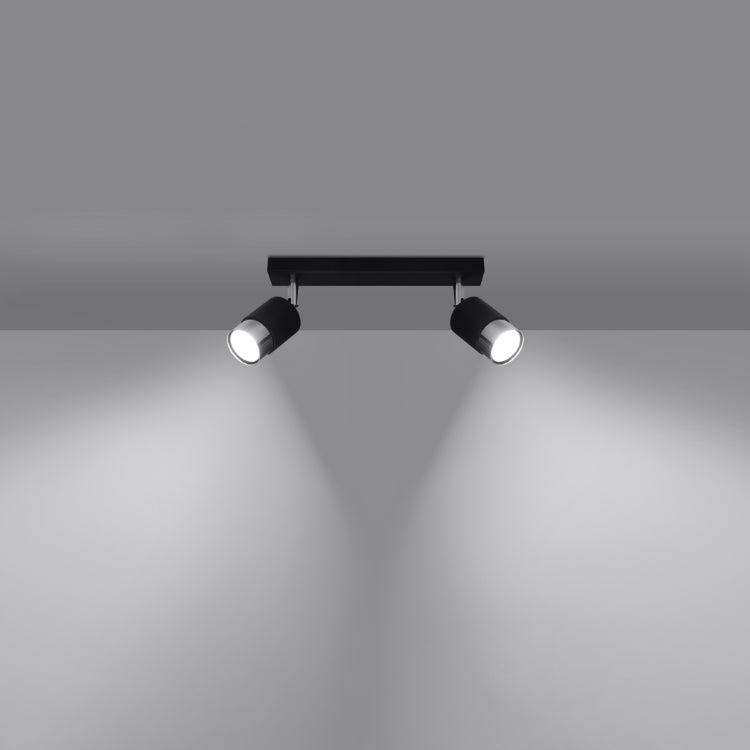 Loftlampe NERO 2 sort/chrom