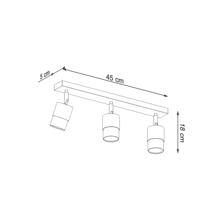 Loftslampe NERO 3 sort/guld