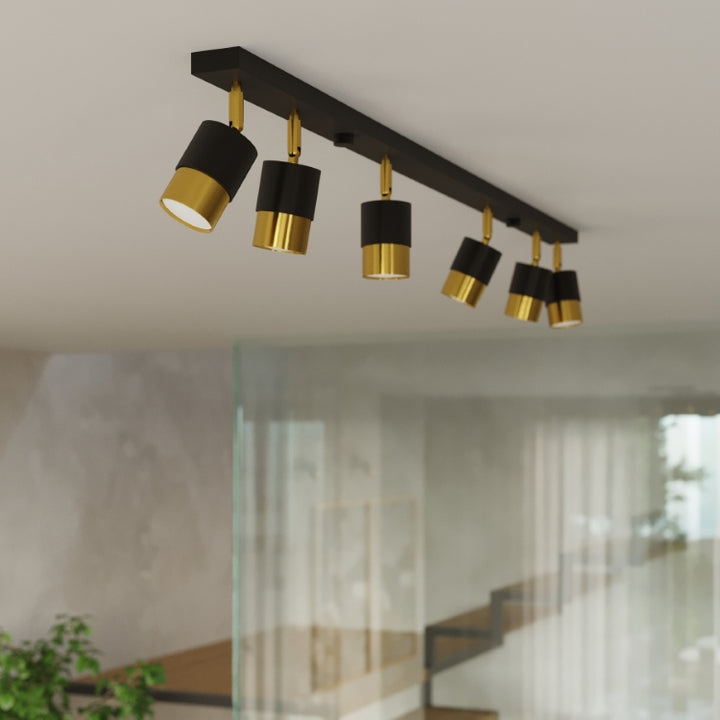 Loftslampe NERO 3 sort/guld