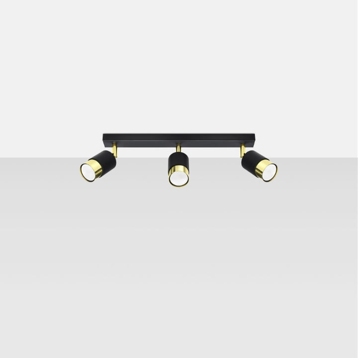 Loftslampe NERO 3 sort/guld