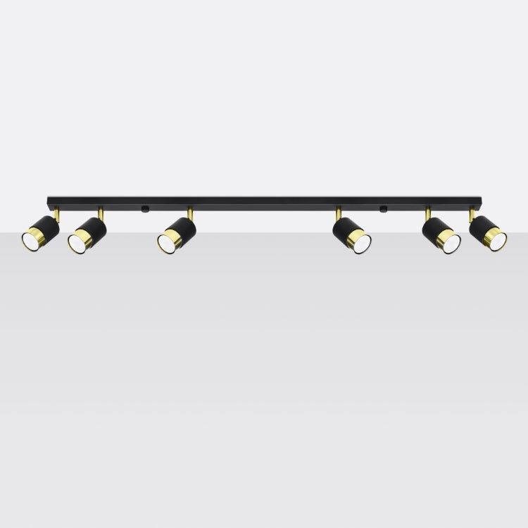 Loftslampe NERO 6 sort/guld